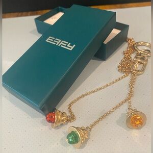 NIB Effy Bells Elegant handbag charms - 3 charms - red, yellow, green